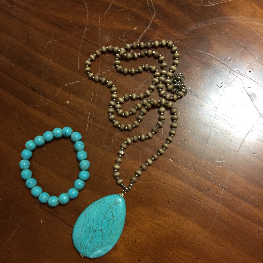 Turquoise necklace & bracelet